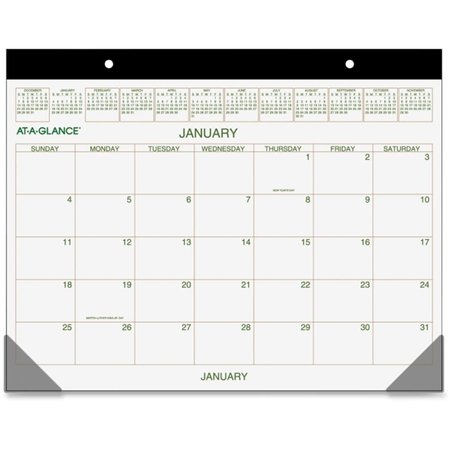 AT-A-GLANCE At A Glance AAGGG250000 Recycled 2-Color Desk Pad Paper Calendar - Black AAGGG250000
